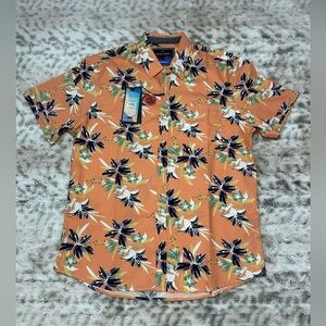 Nikel & Iron Shirt Large Men Coral Button Down Short Sleeve New